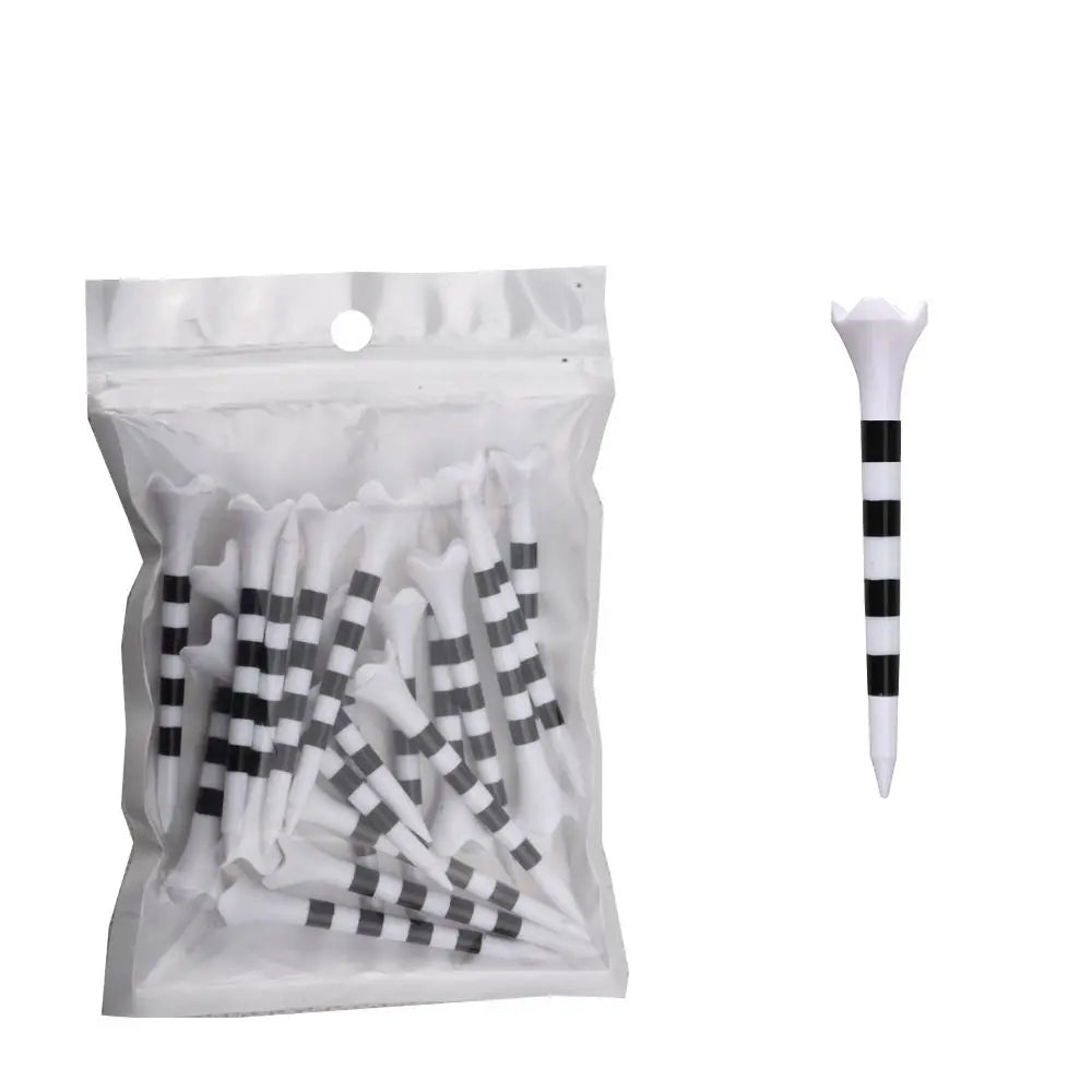 20pcs Colorful Golf Tees 70/83mm – Durable ABS Practice Set Golf Tees Set PLUSH Black-70mm