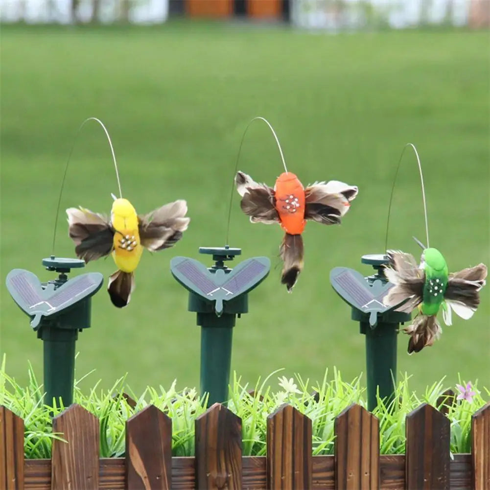 Solar Fluttering Hummingbird Garden Stake – Spinning Bird Toy Solar Garden Ornament PLUSH