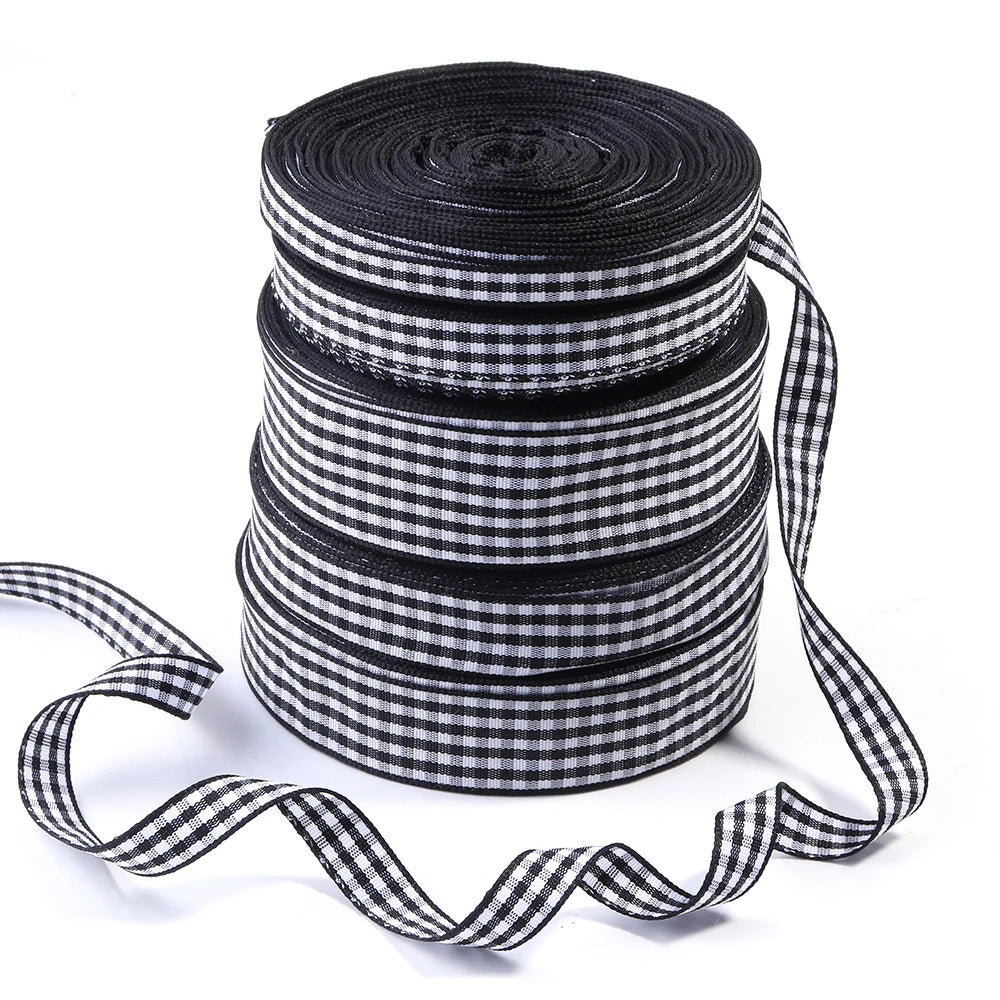 10 Yards Gingham Polyester Ribbon Tape – DIY Gift Wrapping Craft Ribbon Tape PLUSH