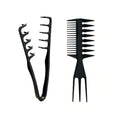 Salon Styling Comb Set – Shark Tooth Detangling Brush Hair Comb Set PLUSH 2pcs-B
