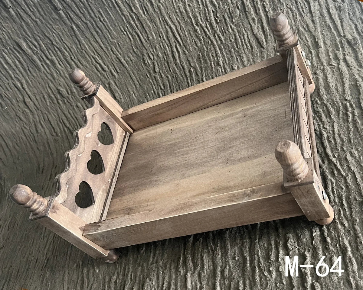 Newborn Photography Props Small Wooden Bed – Baby Studio Prop Photography Prop PLUSH M-64