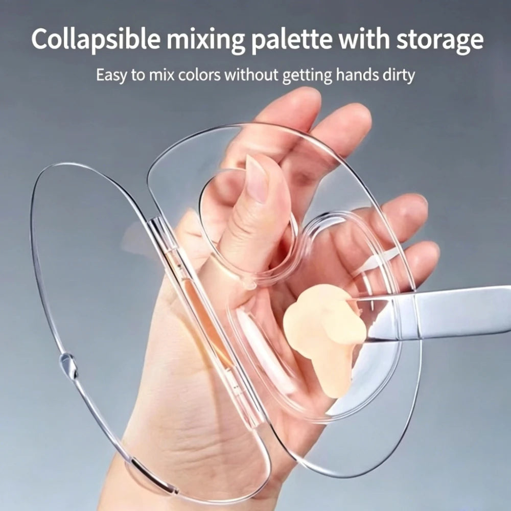 Foldable Acrylic Makeup Mixing Palette & Cream Rod Set Makeup Mixing Palette PLUSH