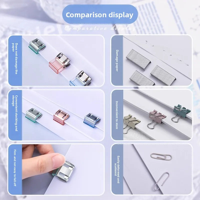 Sliding Push Clips for File & Document Organization – 10-30 Sheets Document Binder Clip PLUSH