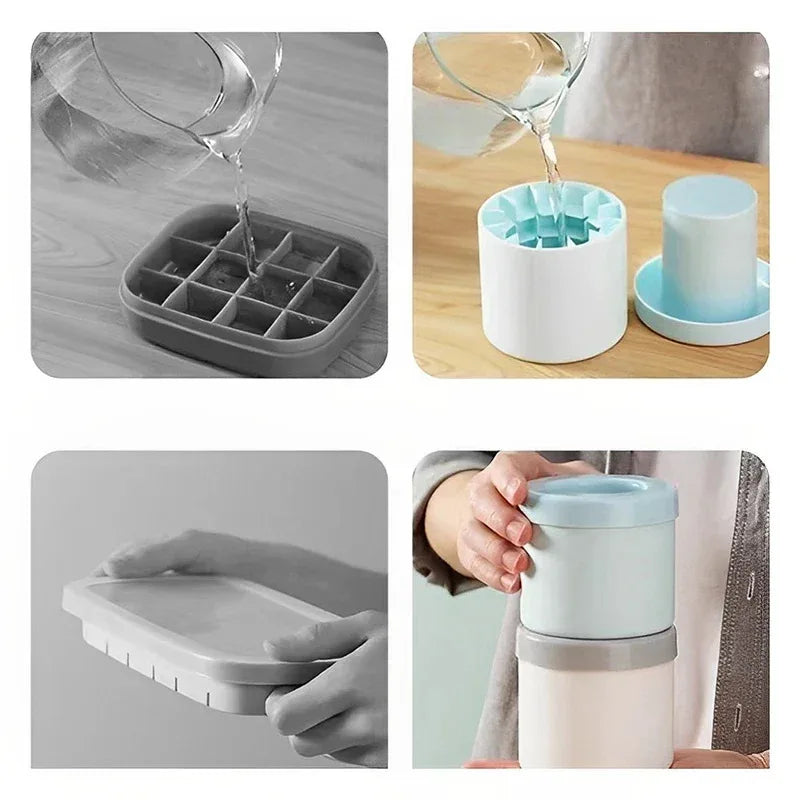 Silicone Ice Bucket Cup Mold – Creative Ice Cube Tray Maker Silicone Ice Mold PLUSH