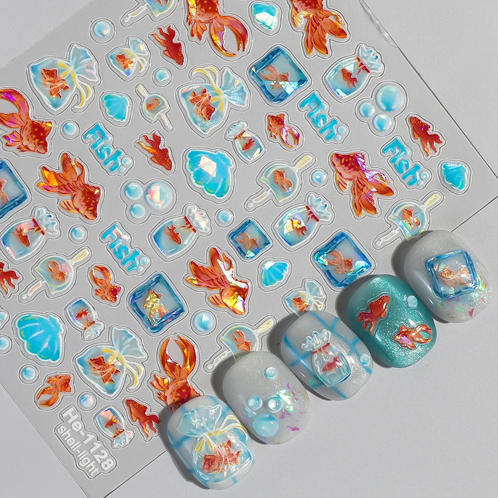 5D Starfish Nail Charm Stickers | Ocean DIY Nail Art Decals Nail Art Stickers PLUSH