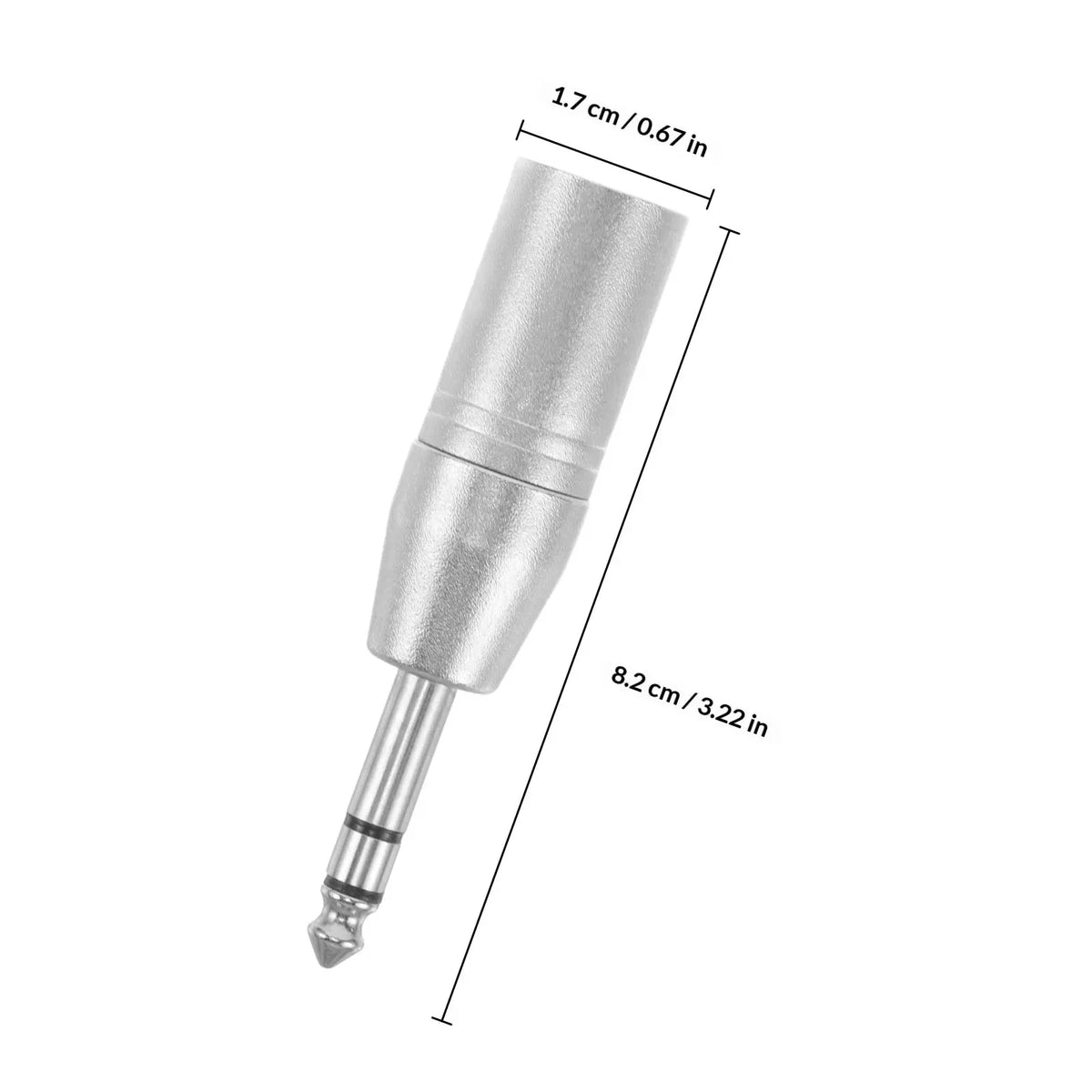 Metal TRS to XLR Adapter – 3-Pin XLR Male to 1/4" Female Jack Audio Adapter PLUSH
