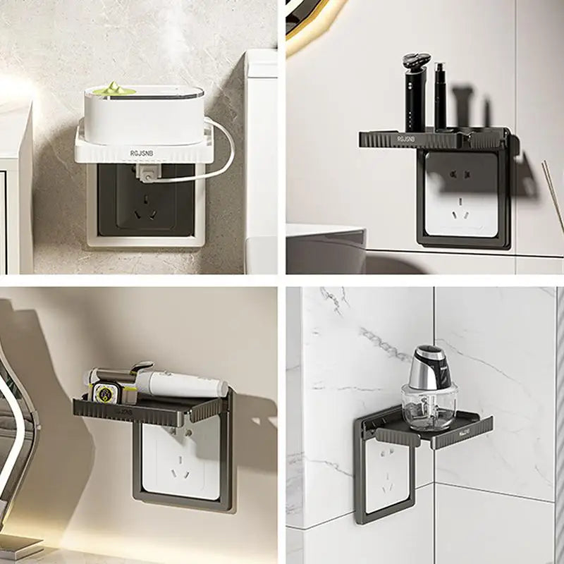 Punch-Free Outlet Shelf – Socket Storage Rack & Phone Holder Outlet Storage Shelf PLUSH