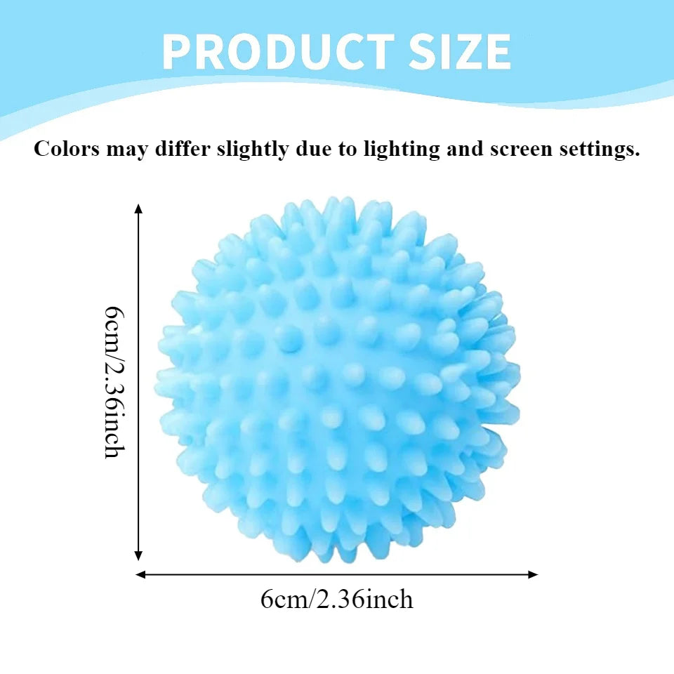 6-Pack Reusable TPR Laundry Balls – Anti-Tangle & Hair Remover Laundry Washing Balls PLUSH