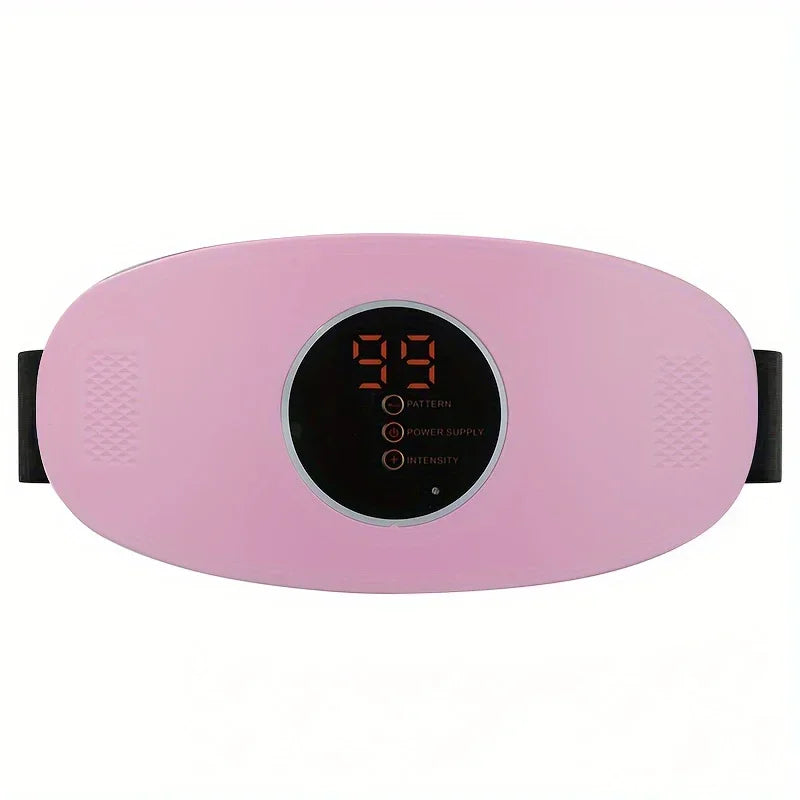 Rechargeable EMS Waist Belt Massager – Vibrating Body Shaper EMS Massager Belt PLUSH Pink