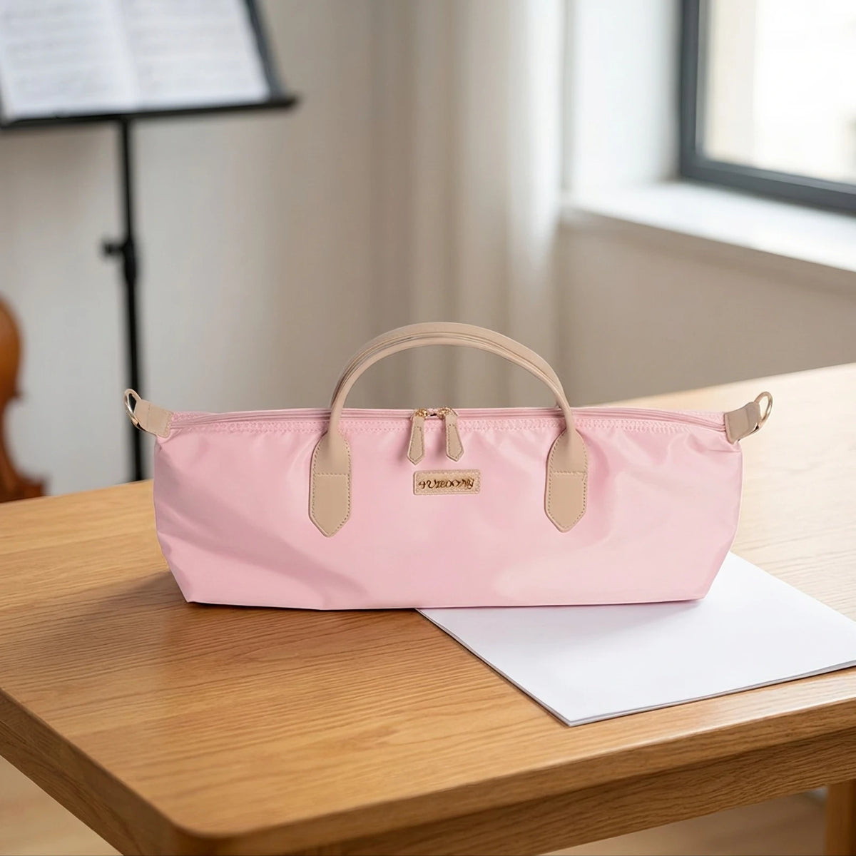 Flute Bag with Shoulder Strap – Zippered Flute Storage Case Instrument Carry Bag PLUSH