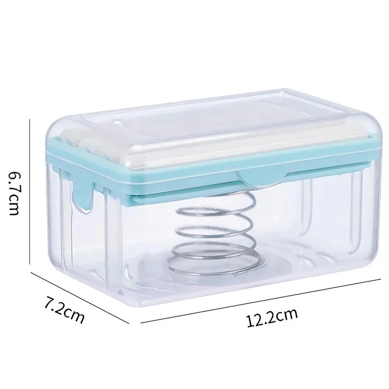 Roller Soap Dish Holder with Drain & Sponge | Plastic Soap Box Soap Dish Holder PLUSH