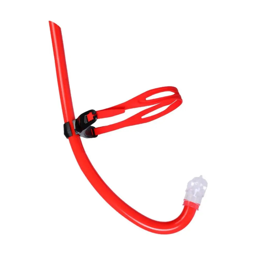 Silicone Front Swimmer Snorkel – Adjustable Swim Training Swim Training Snorkel PLUSH red