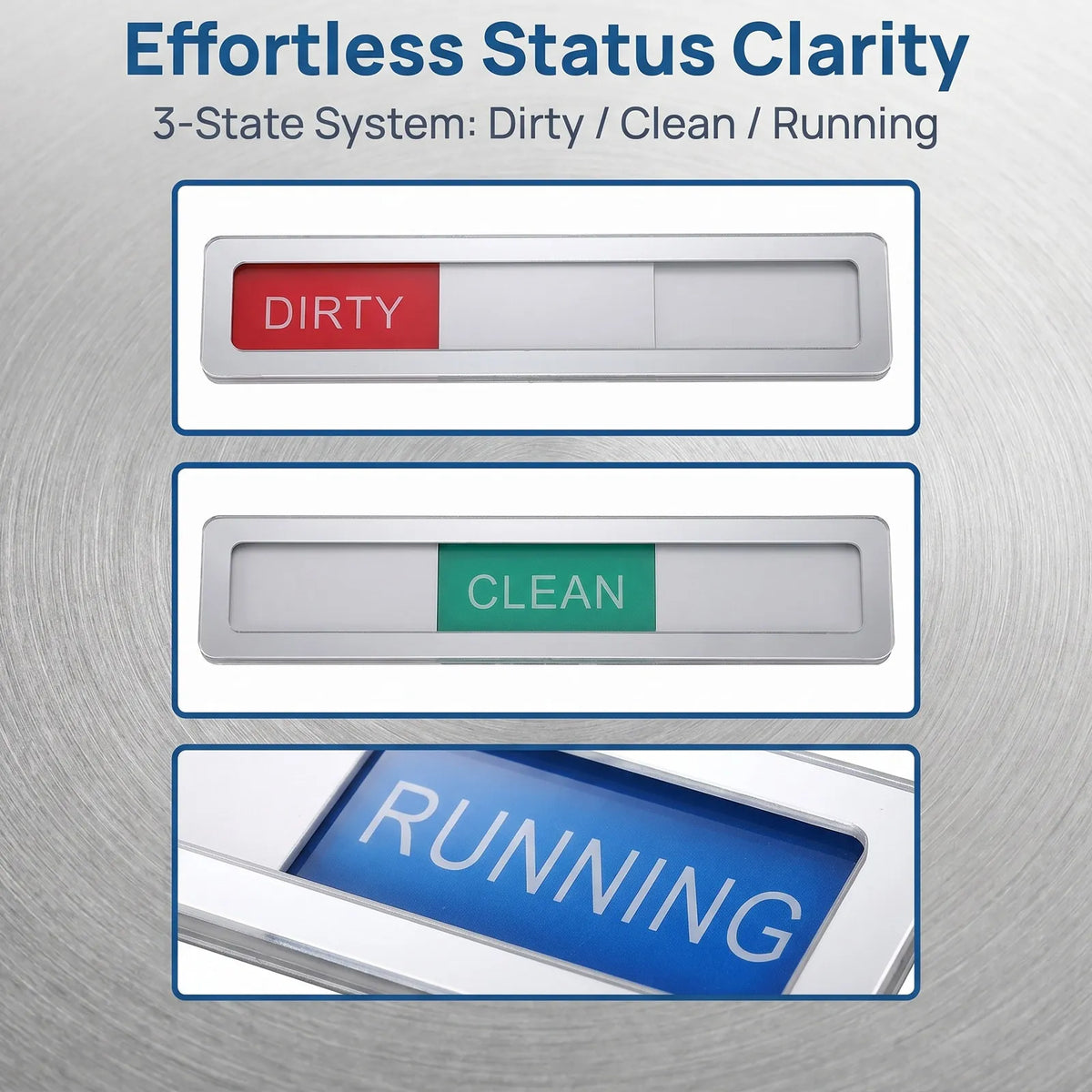 2-Pack Sliding Dishwasher Magnet – Clean Dirty Running Sign Kitchen Status Magnet PLUSH