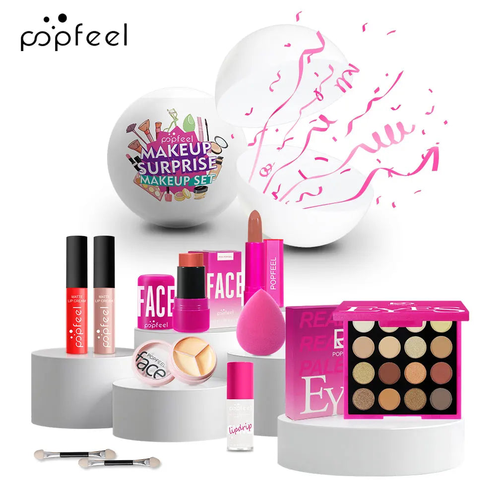 POPFEEL Surprise Makeup Ball Gift Set – Festive Cosmetic Bundle Makeup Gift Set PLUSH