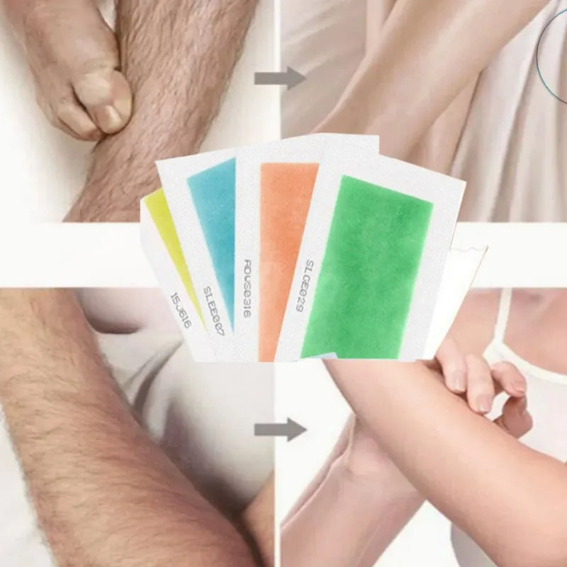 10pcs Hair Removal Wax Strips – Face, Body, Legs & Arms Hair Removal Strips PLUSH