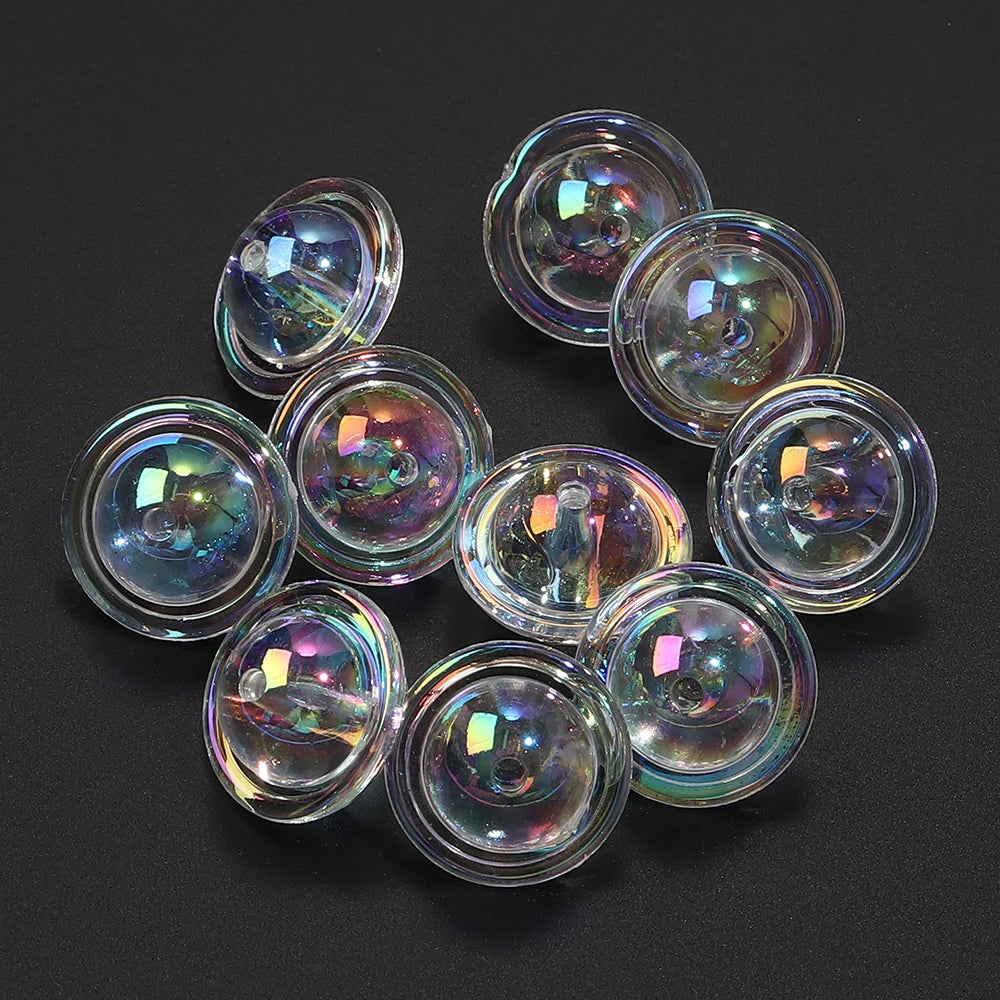 UFO Shape Color Plated Acrylic Spacer Beads 10pcs – DIY Jewelry Acrylic Spacer Beads PLUSH transparent