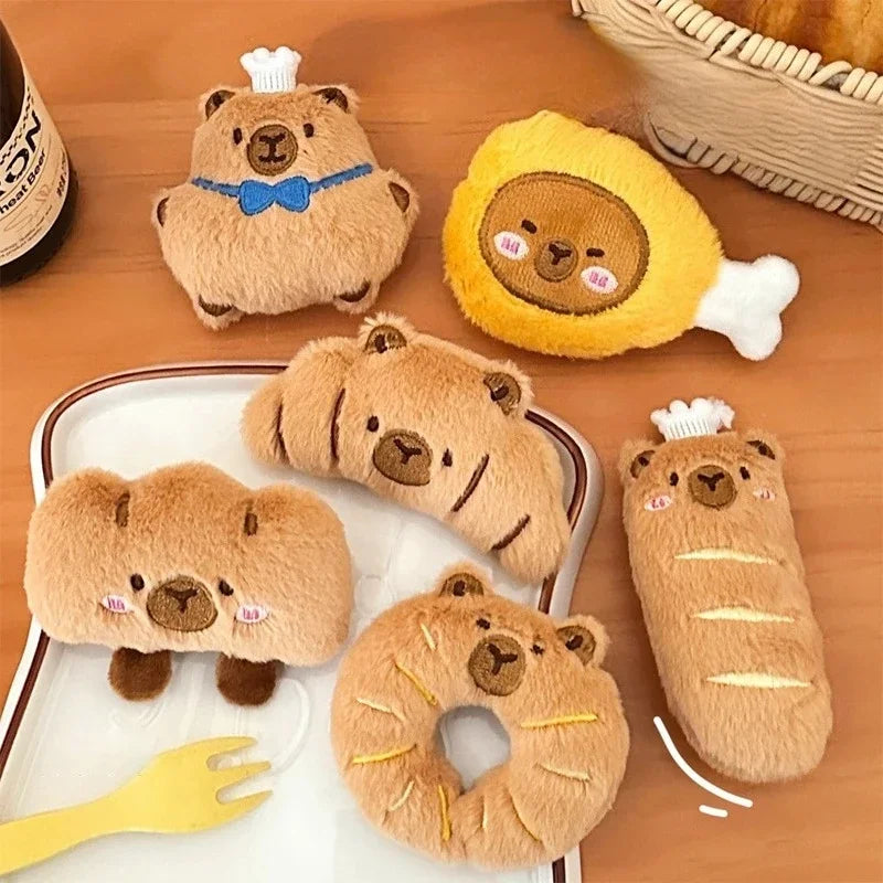 Cute Capybara Bread Plush Keychain – Funny Animal Bag Charm Plush Keychain Charm PLUSH