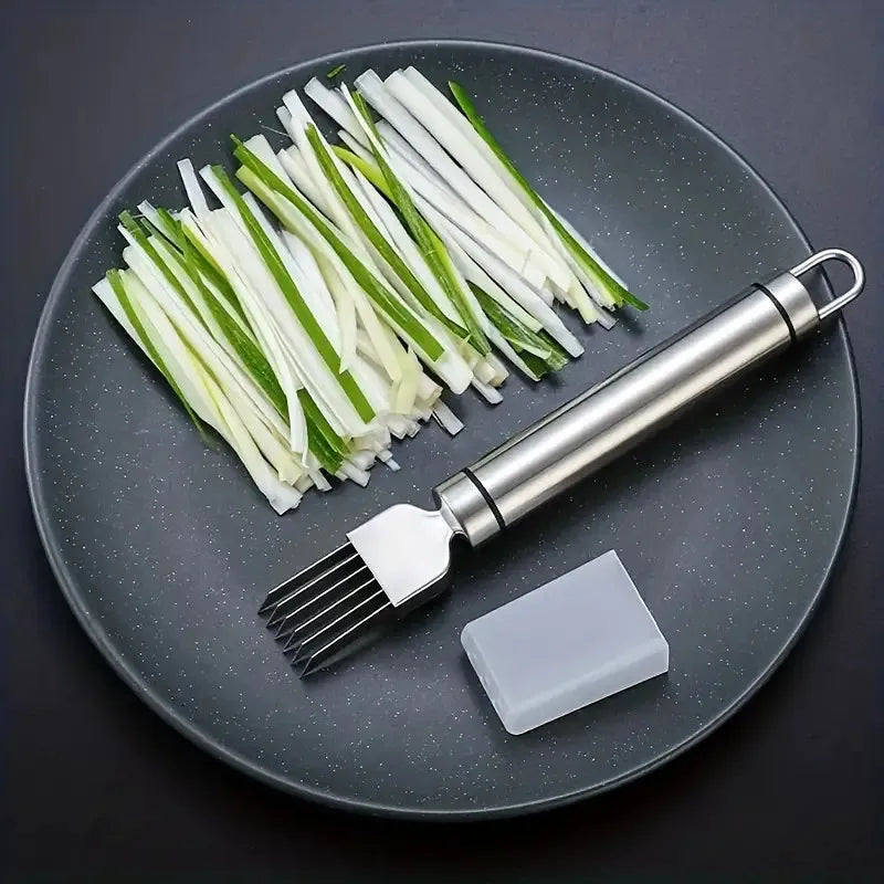 Stainless Steel Green Onion Shredder & Scallion Cutter Vegetable Slicer PLUSH