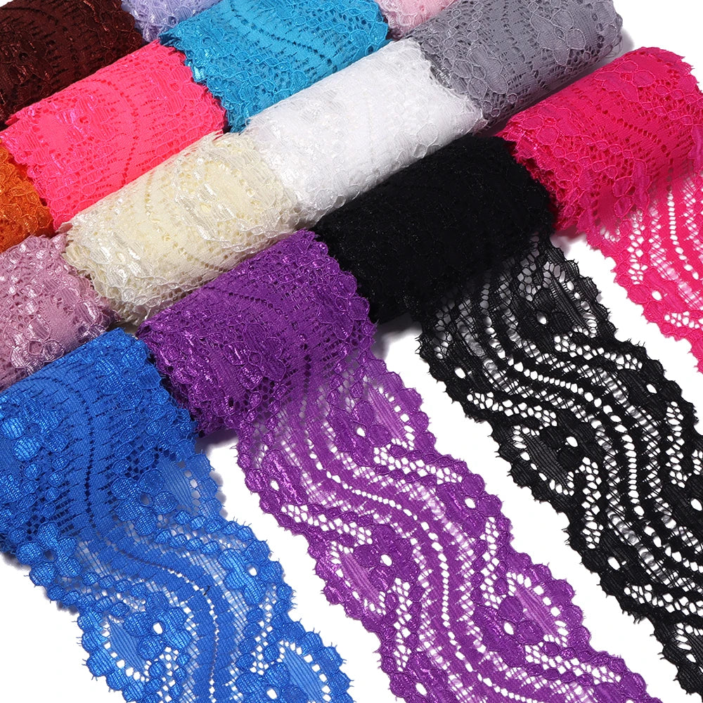 6cm Elastic Floral Lace Trim 2 Yards – DIY Sewing Craft Elastic Lace Trim PLUSH