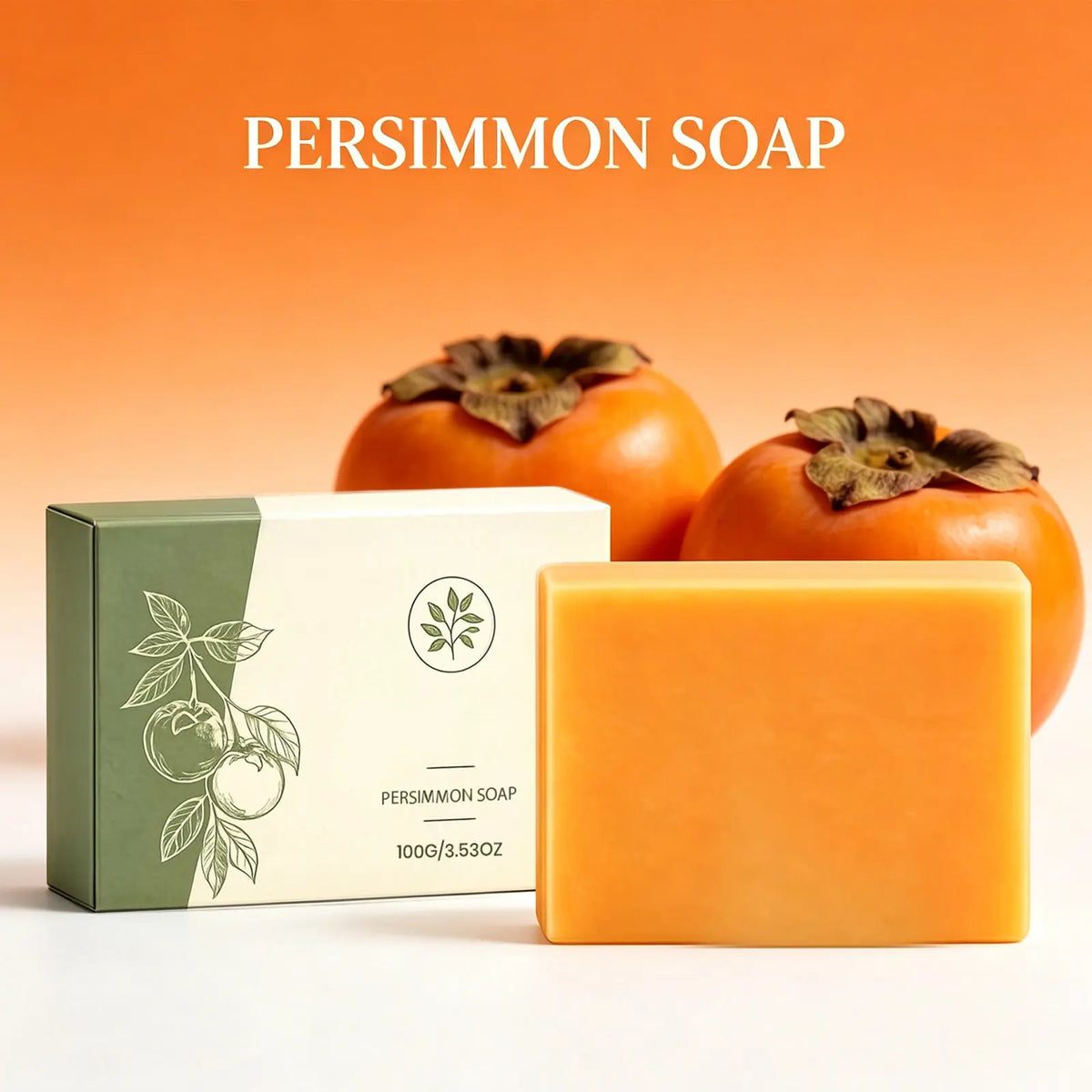 Persimmon Bath Soap Bar – Moisturizing, Deep Cleansing, Fruity Bath Soap Bar PLUSH