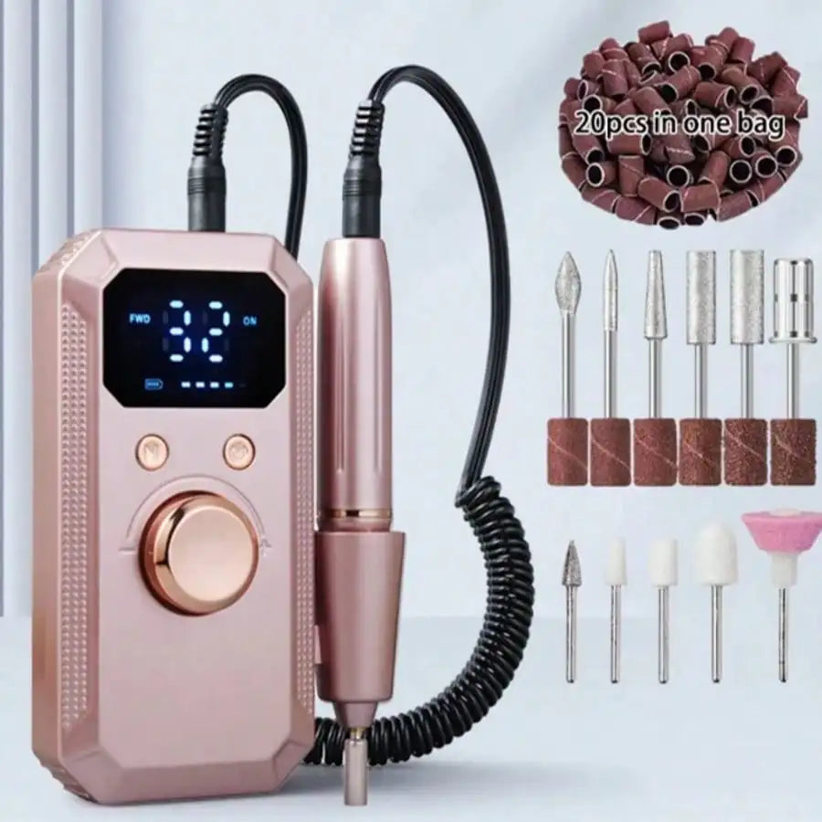Professional Wireless Electric Nail Drill – 11 Bits & 20 Bands Electric Nail Drill PLUSH