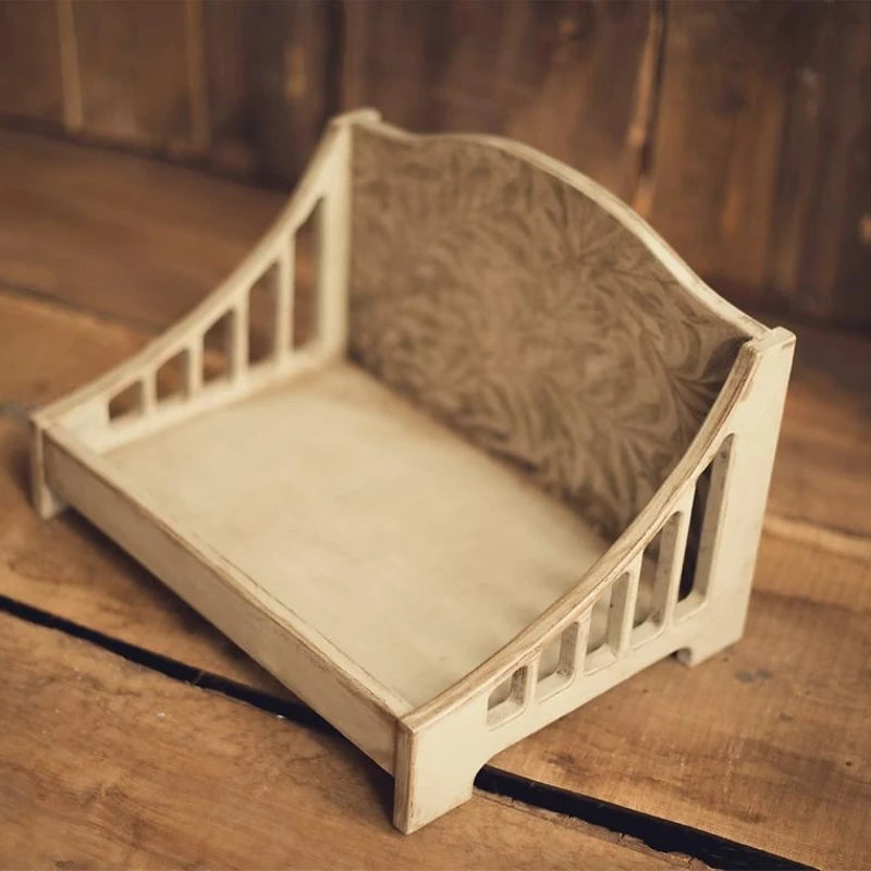 Newborn Photography Prop Wooden Vintage Chair Sofa Crib Photography Prop PLUSH