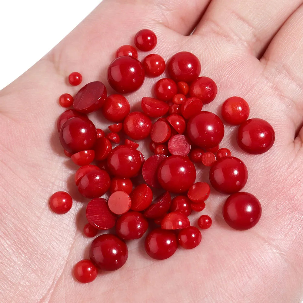 Red Coral Stone Round Cabochons – DIY Jewelry Making 5-12mm Jewelry Cabochons PLUSH