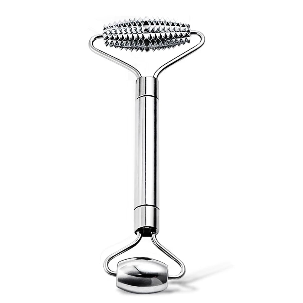 Stainless Steel Dual-Sided Facial Roller | Cooling Face Massager Facial Massage Roller PLUSH Face Roller B