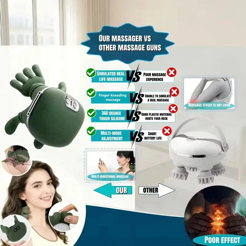 Intelligent Shoulder & Neck Massager – USB Finger Kneading Neck Shoulder Massager PLUSH