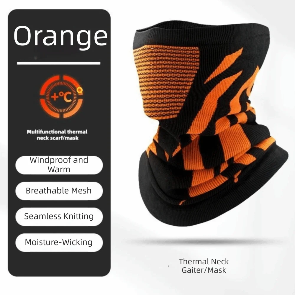 Windproof Thermal Balaclava Cycling Mask & Neck Warmer Balaclava Cycling Mask PLUSH Orange