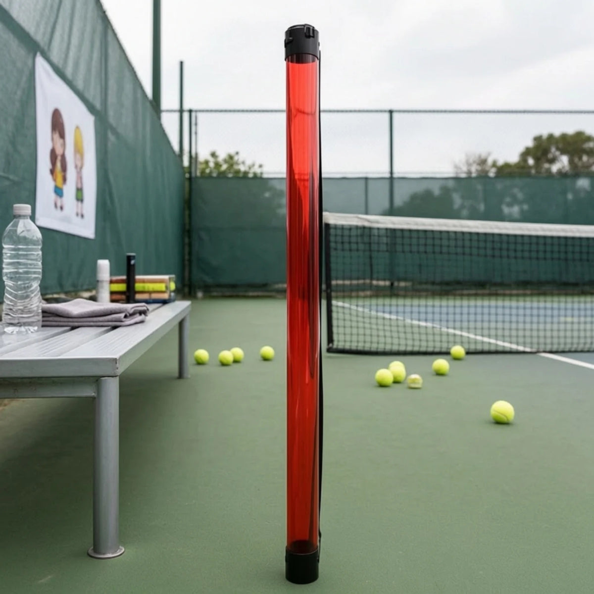 Tennis Ball Pickup Tube – Clear Slim Collector, 10–20 Balls Tennis Ball Collector PLUSH