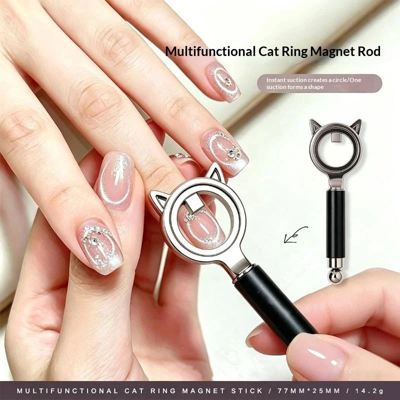 Hollow Cat Eye Nail Magnet – 3-Second Black Hole Effect Nail Art Magnet PLUSH Black
