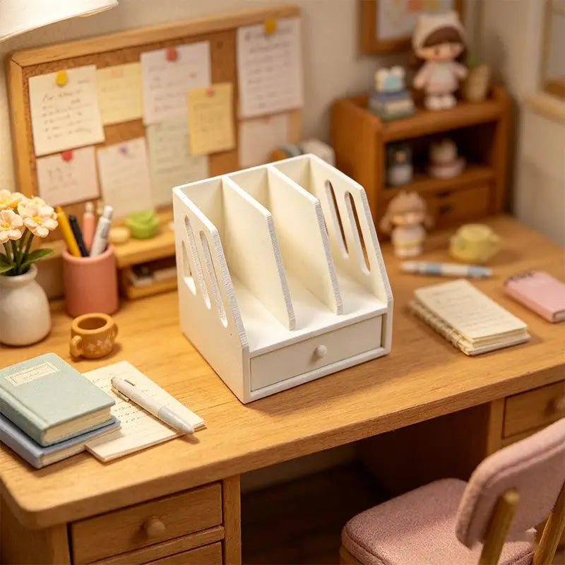 Miniature 1:12 File Basket – Dollhouse Desktop Storage Organizer Dollhouse Accessory PLUSH A1