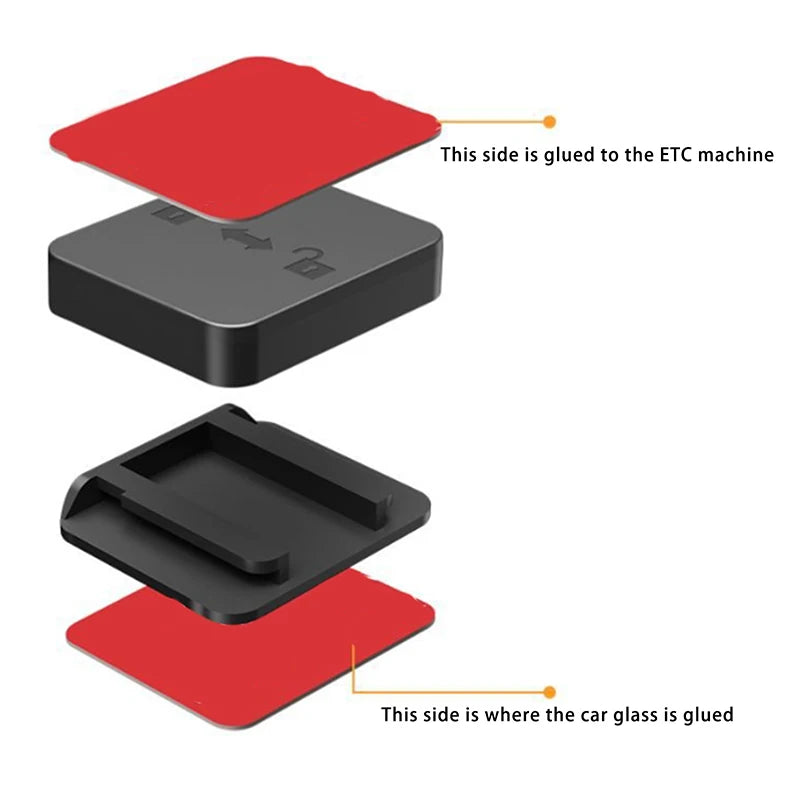 Removable Windshield Toll Pass Holder – Adhesive ETC Bracket Windshield Toll Holder PLUSH