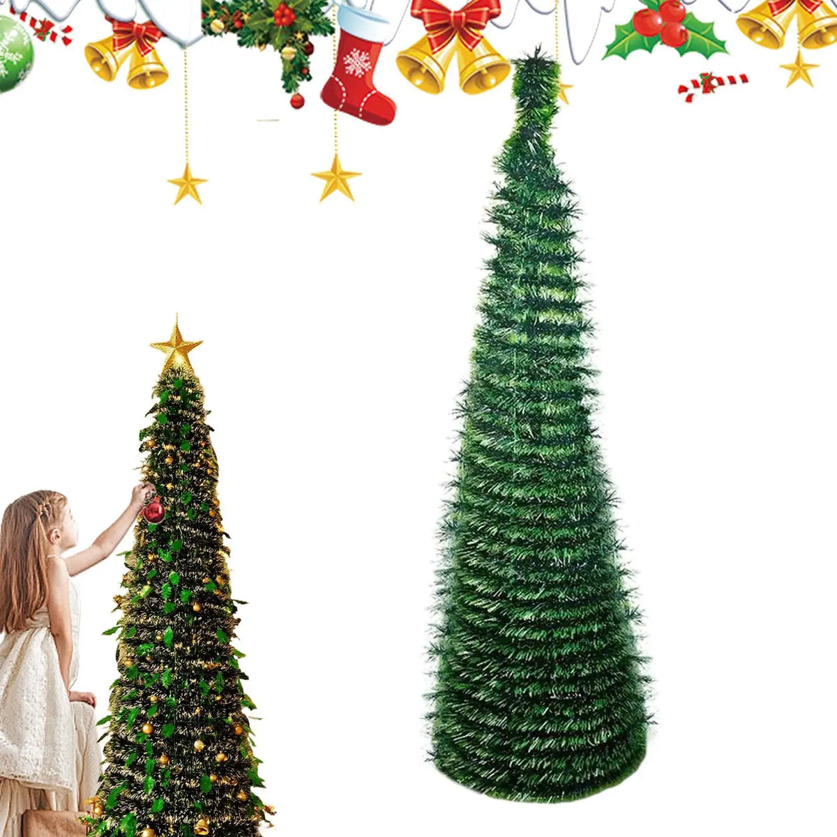 150cm Foldable Artificial Christmas Tree – Indoor Holiday Decor Artificial Christmas Tree PLUSH