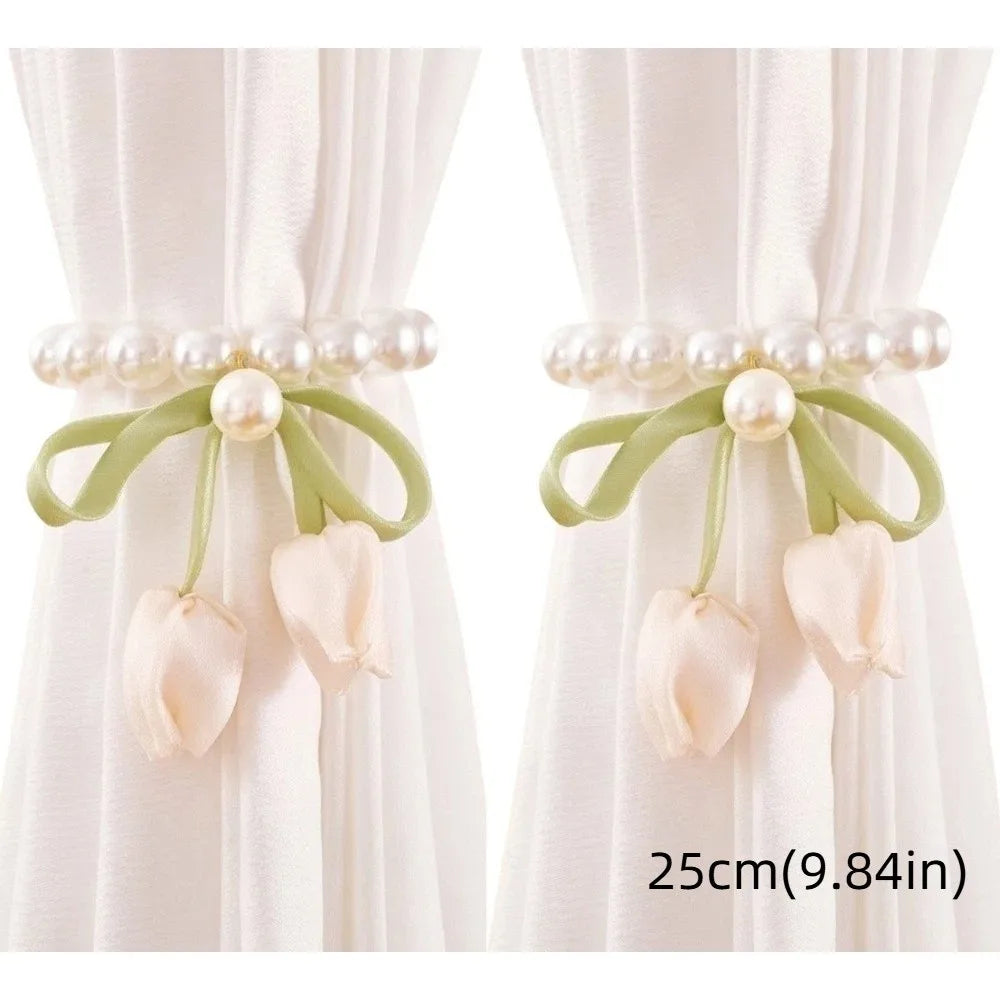 Tulip Curtain Tiebacks – Adjustable Tie Rope Straps, 1 Pair Curtain Tiebacks PLUSH style 5