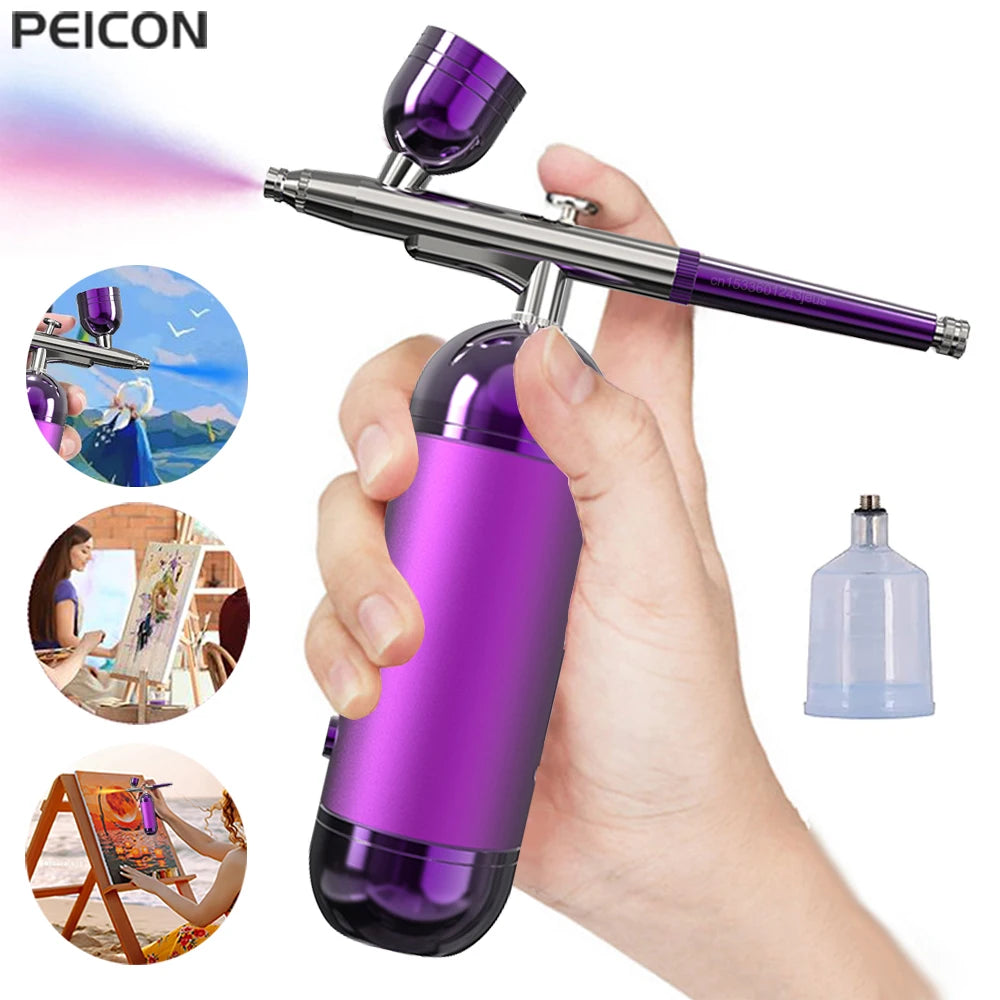 Wireless Mini Airbrush Kit with Compressor – Portable Spray Gun Airbrush Spray Gun PLUSH