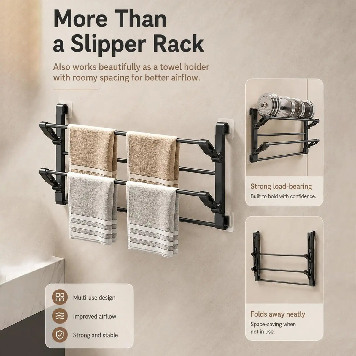 Wall Mounted Shoe Rack – No-Drill Slipper Holder & Shelf Wall Shoe Rack PLUSH