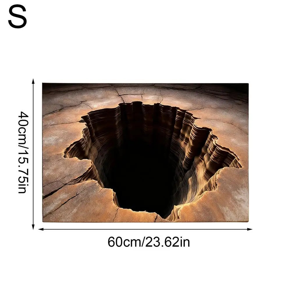 3D Optical Illusion Rug – Cave Hole Effect Novelty Floor Mat Novelty Area Rug PLUSH 40x60cm S