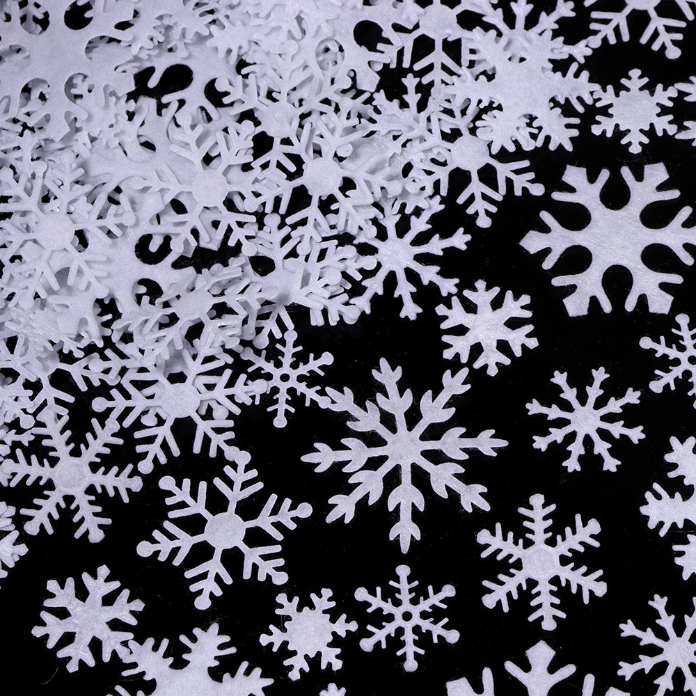 50pcs Felt Snowflake Ornaments – DIY Christmas Craft Decor Felt Craft Ornaments PLUSH