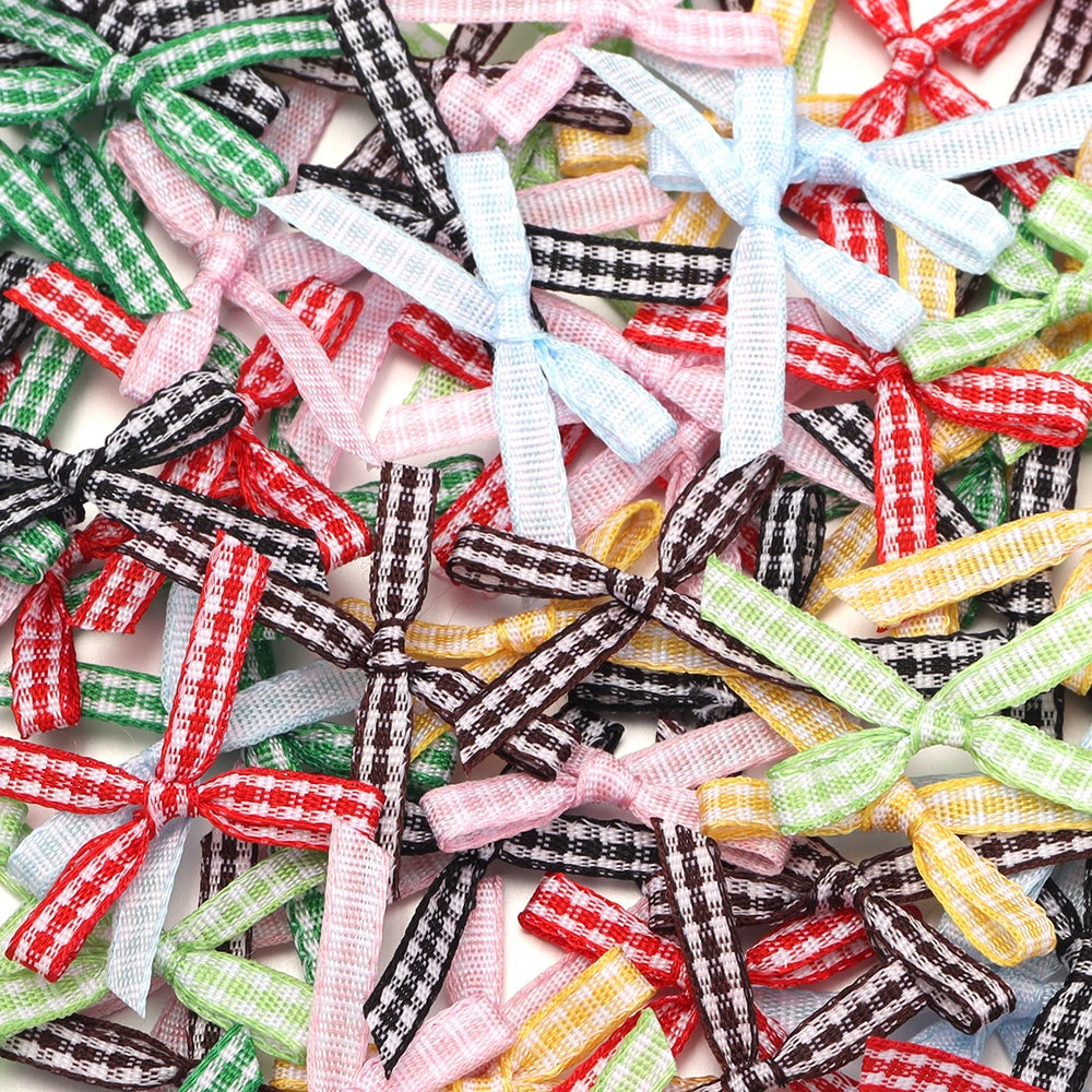 30pcs Plaid Handmade Bows – DIY Headwear & Gift Decoration Craft Bow Accessories PLUSH