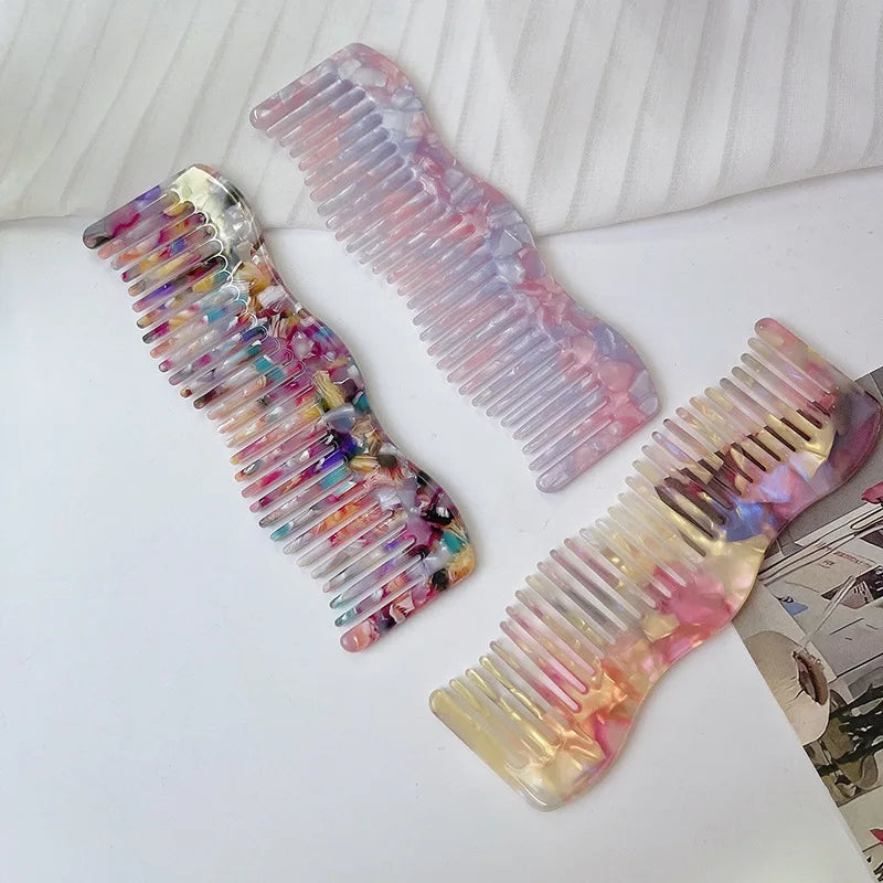 Wavy French Acetate Hair Comb – Anti-Static & Portable Acetate Hair Comb PLUSH