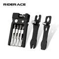 RIDERACE Foldable Bike Multi-Tool Kit – Chain Cutter & Spoke Wrench Bike Repair Tool Kit PLUSH black