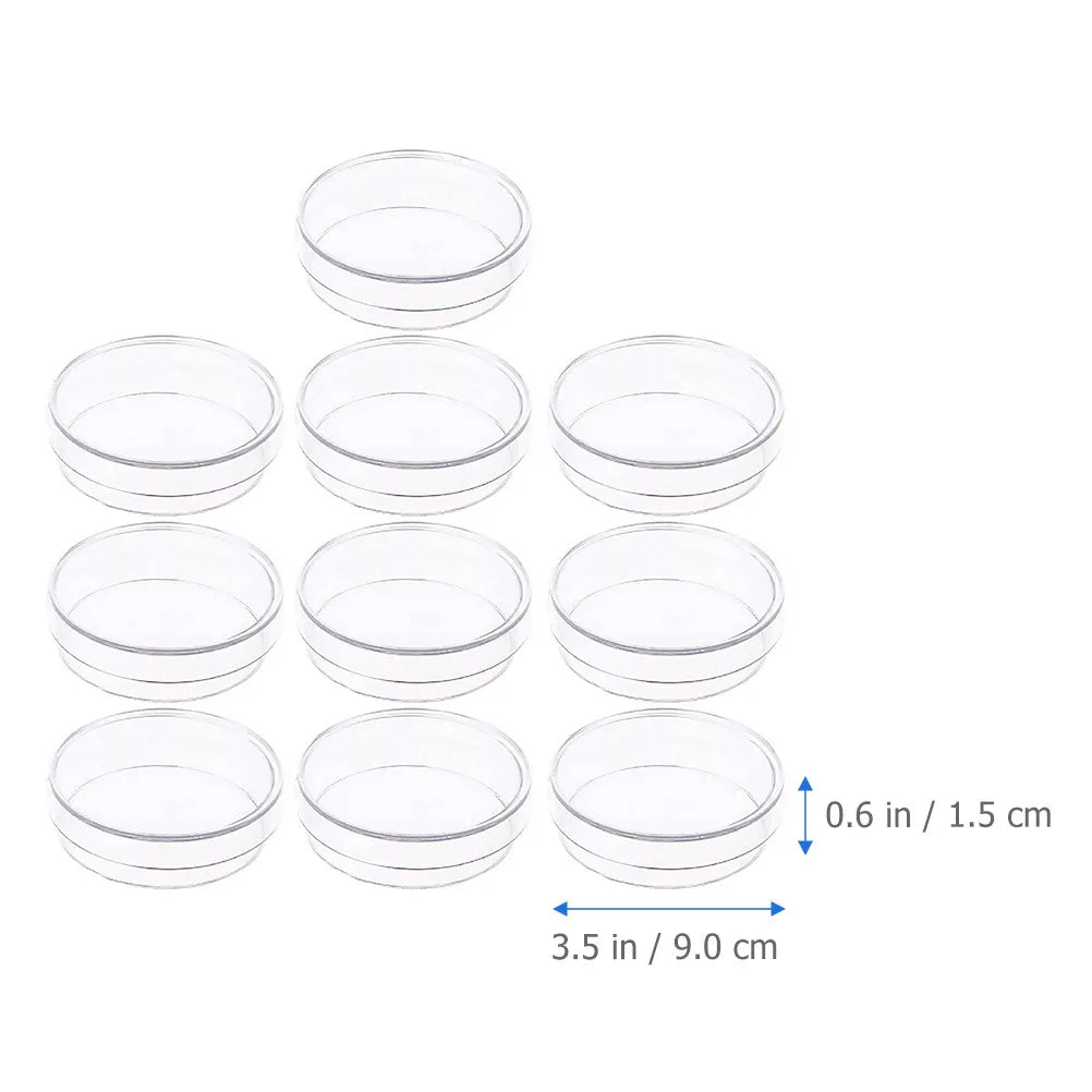 10pcs Transparent Plastic Petri Dishes with Lids | Lab & School Lab Petri Dishes PLUSH