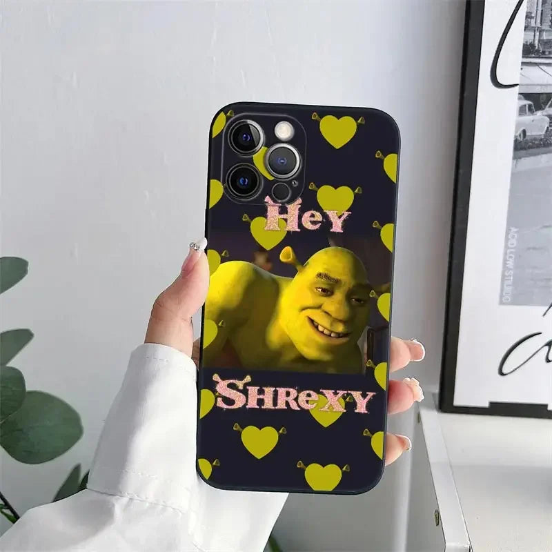 Shrek Cartoon iPhone Case – Shockproof Silicone Cover All Models Cartoon Phone Case PLUSH -1 iPhone 13 mini