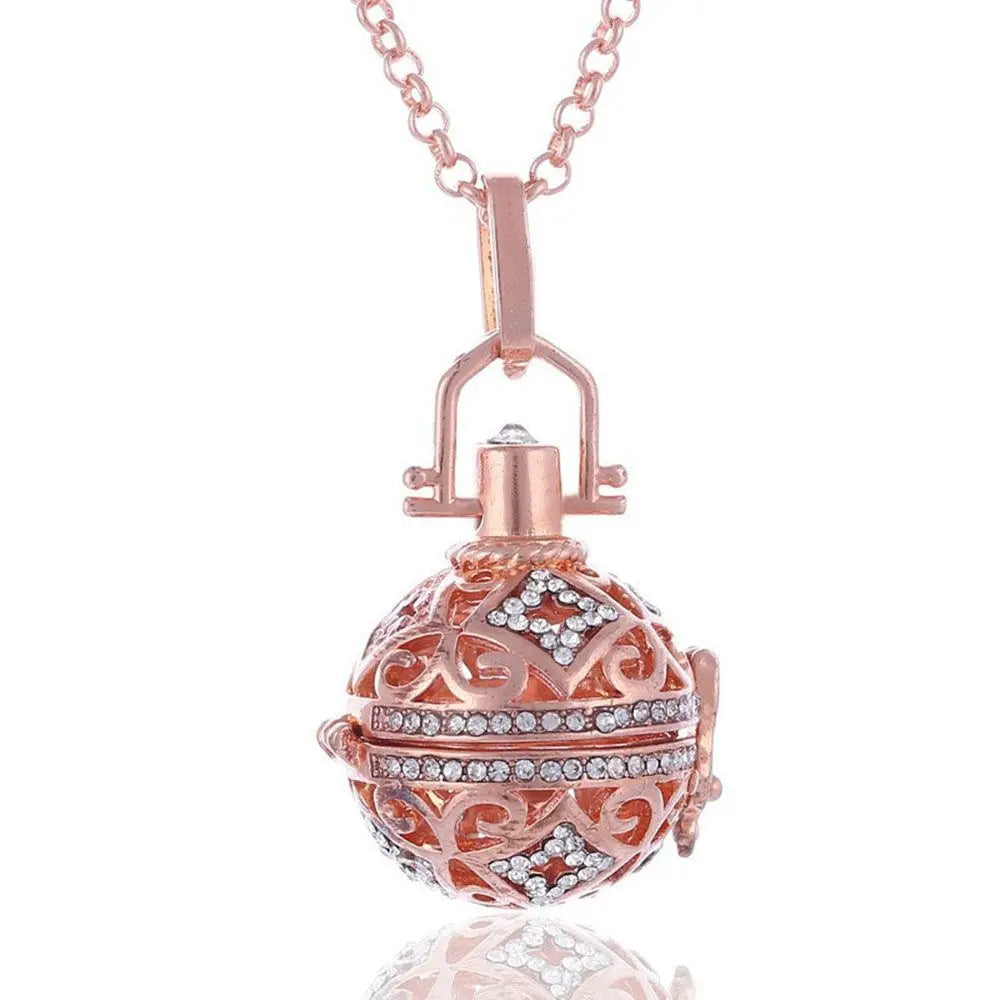 Angel Caller Harmony Ball Locket Pendant Necklace – Chime Bell Pendant Necklace PLUSH