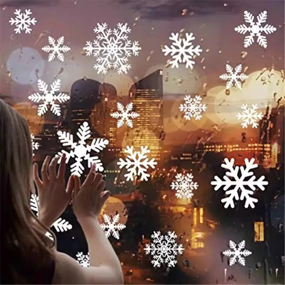 Snowflake Window Stickers – Christmas Window Decals 1 Set Holiday Window Decals PLUSH