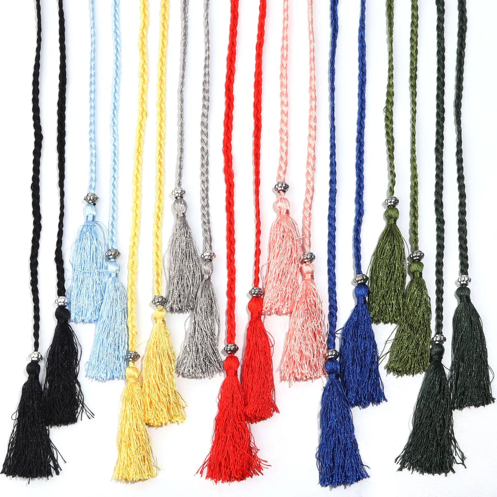 168cm Colorful Braided Tassel Belt – DIY Woven Rope Waist Belt Braided Tassel Belt PLUSH