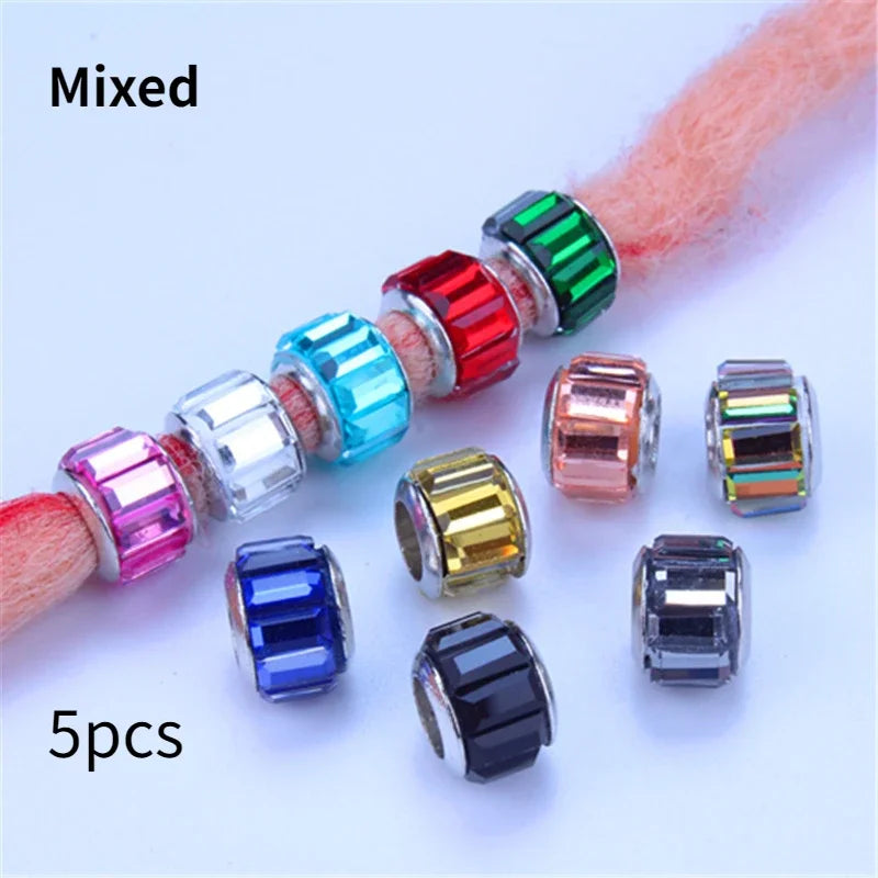 5pcs Hollow Flower Hair Cuffs – Dreadlock Braid Rings & Tubes