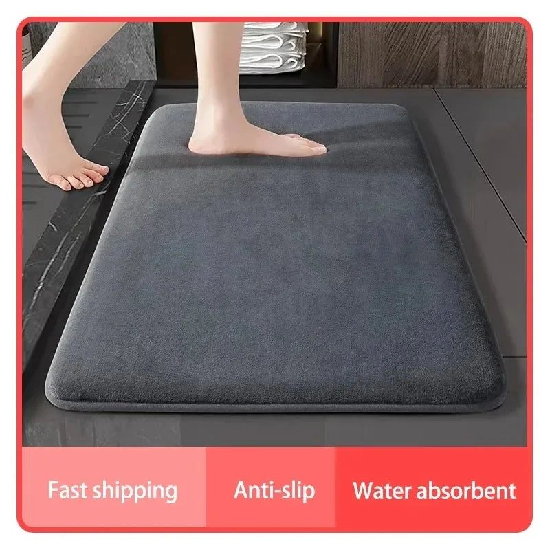 Super Absorbent Anti-Slip Coral Velvet Bath Mat & Door Mat Bath Mat PLUSH